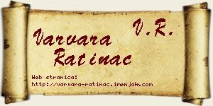 Varvara Ratinac vizit kartica